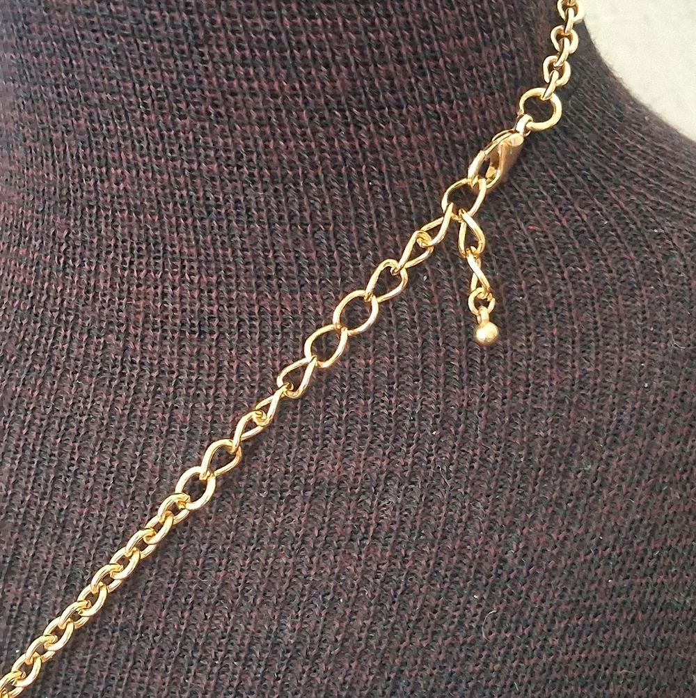 Goldtone Colorful Floral And Vine Statement Necklace